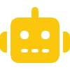 Icona robot giallo su sfondo bianco.