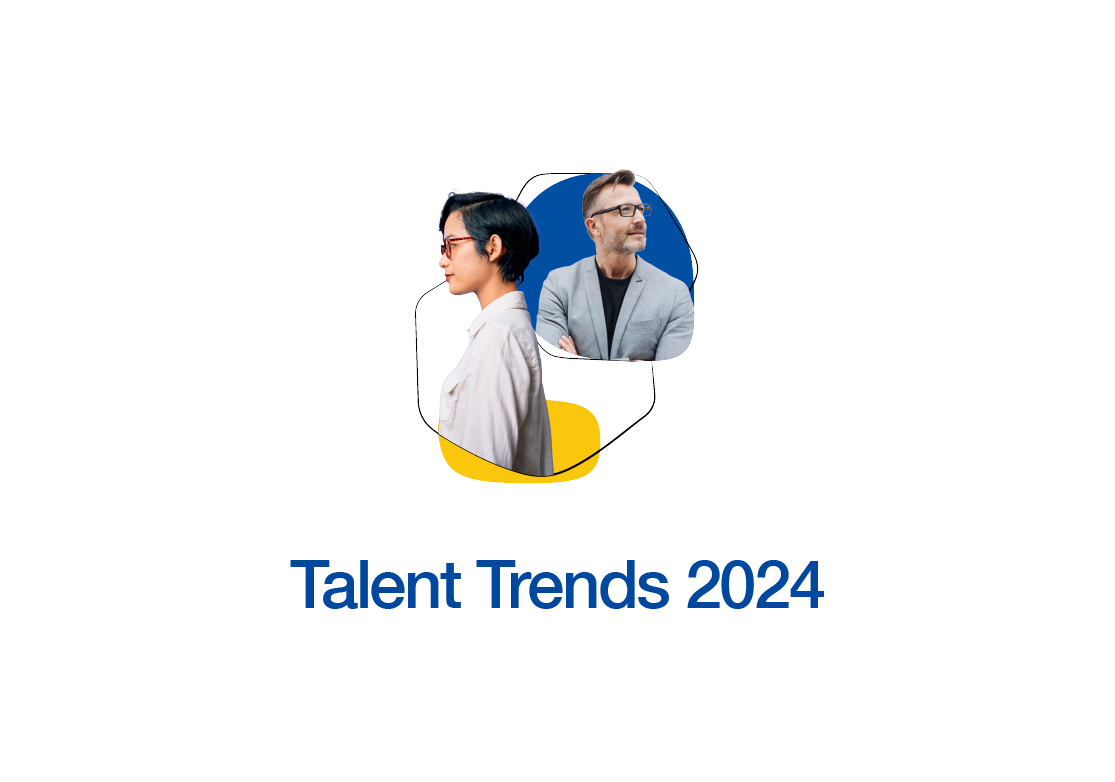 Due persone in un'immagine sopra il testo 'Talent Trends 2024'.