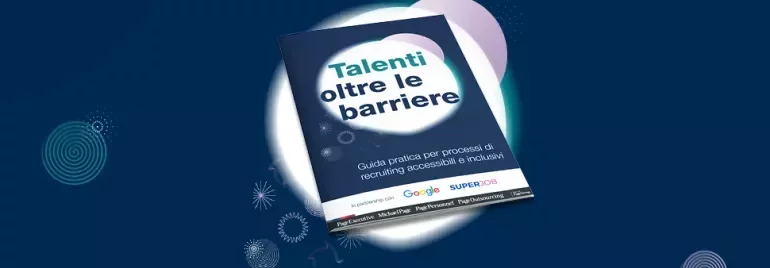 Copertina del libro 'Talenti oltre le barriere' con sfondo blu.