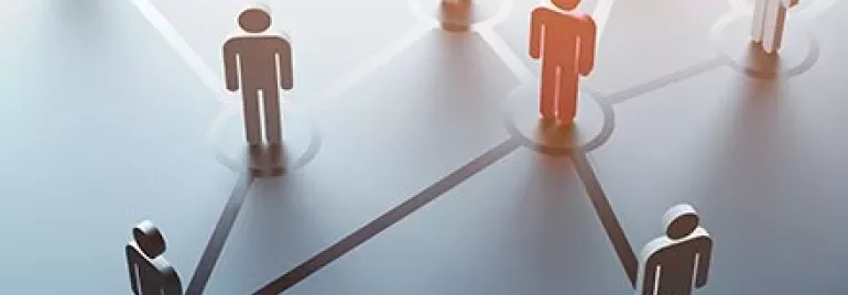 Illustrazione di figure interconnesse su una superficie grigia