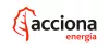 Logo con foglia rossa e scritta 'acciona energía'.